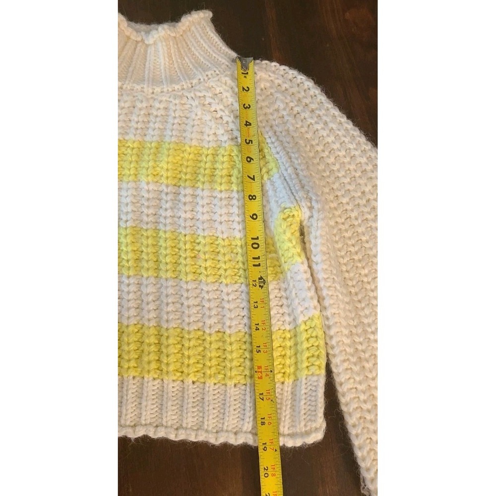WRANGLER | Striped Mock Neck Balloon Sleeve Chunky Pullover Knit Sweater S - Picture 5 of 8